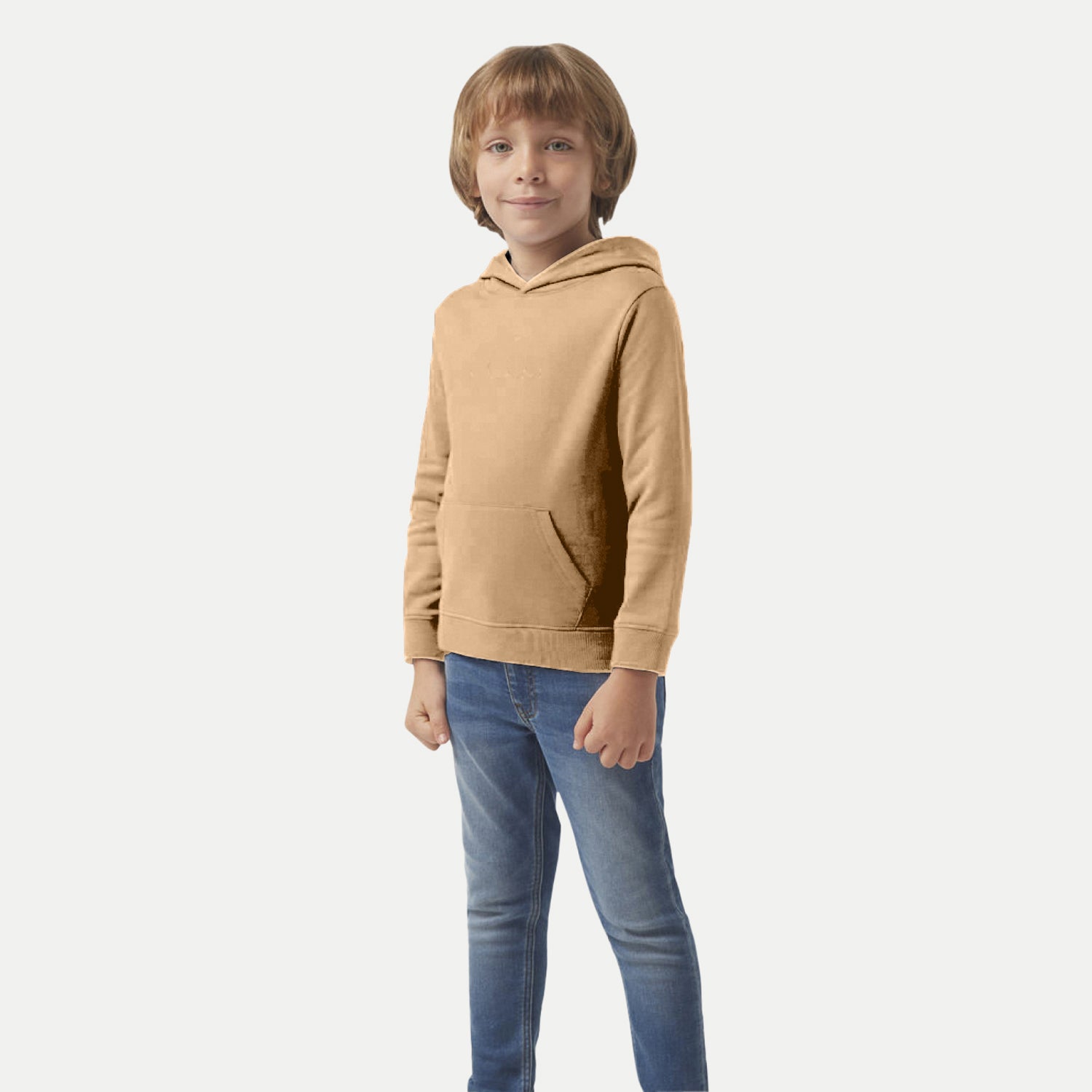 Radprix Kid Boy Solid Light peach Hooded Sweatshirt