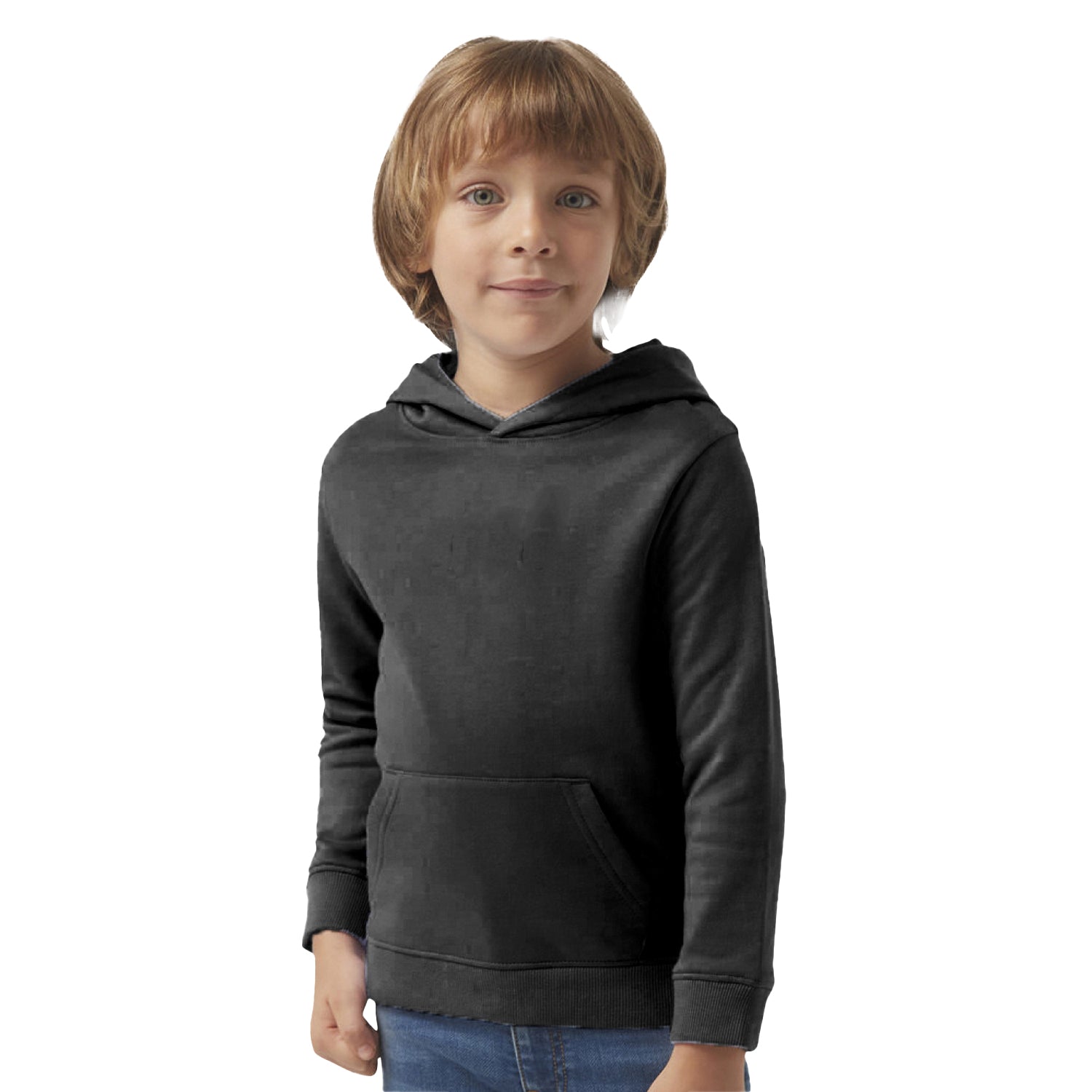 Radprix Kid Boy Solid Black Hooded Sweatshirt