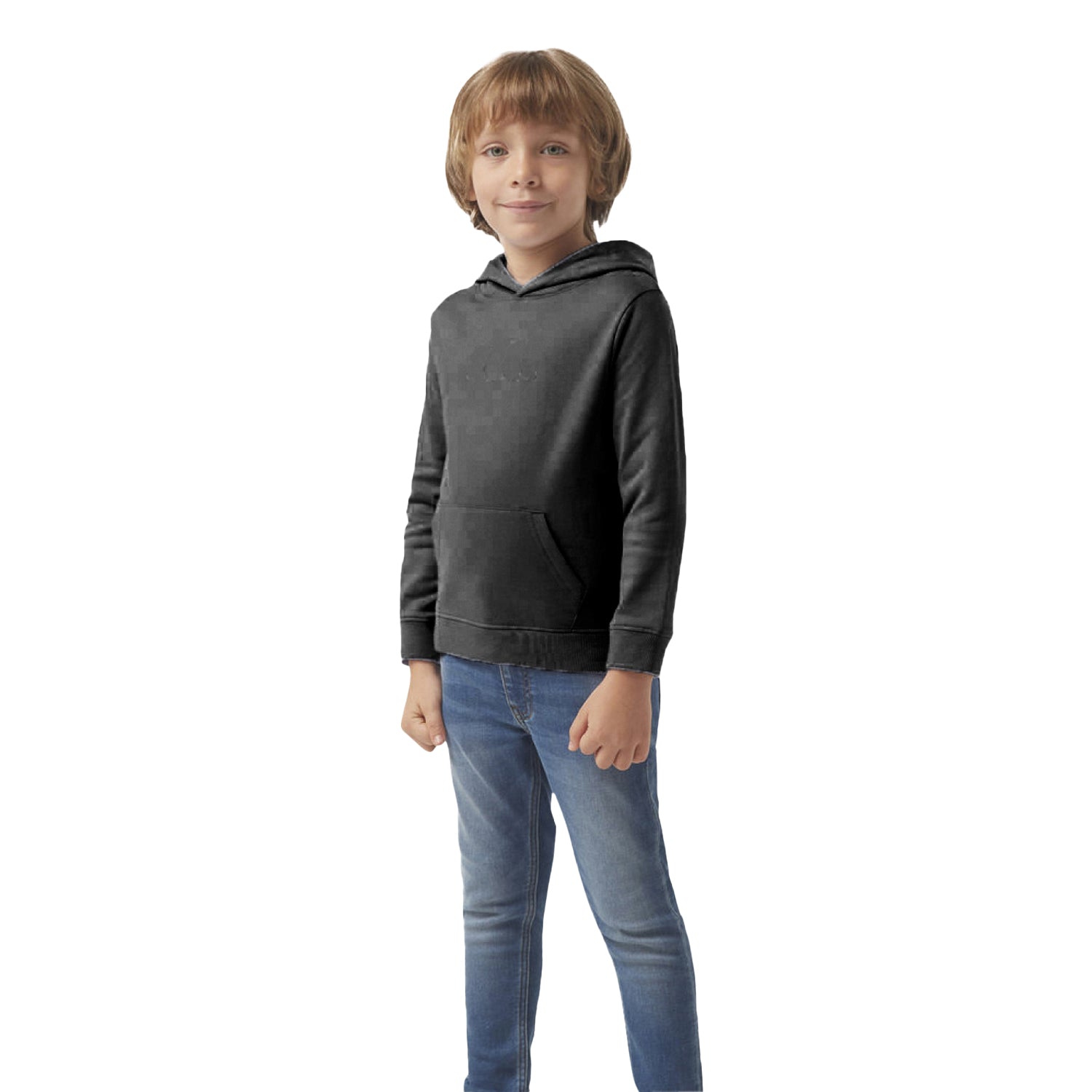 Radprix Kid Boy Solid Black Hooded Sweatshirt