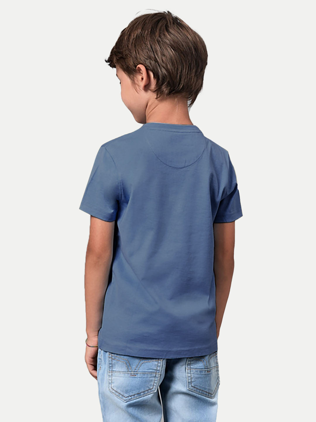 Radprix Boys Blue Solid Crew neck T-shirt