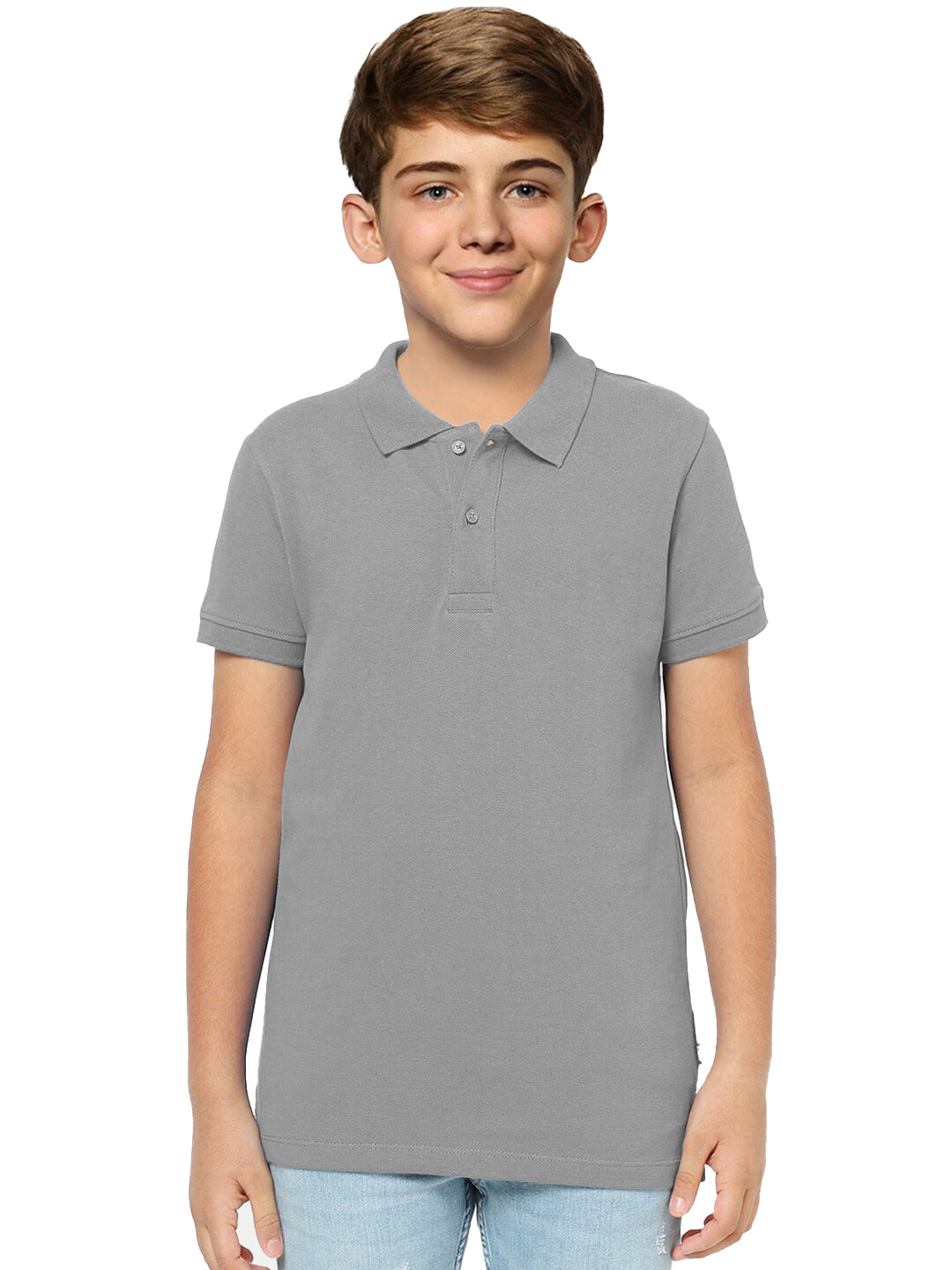 Radprix Kid Boys Grey Melange Polo T-shirt