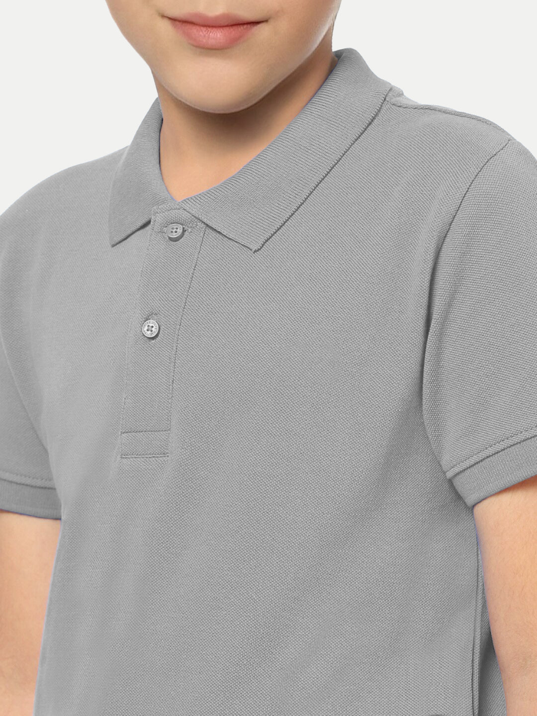 Radprix Kid Boys Grey Melange Polo T-shirt