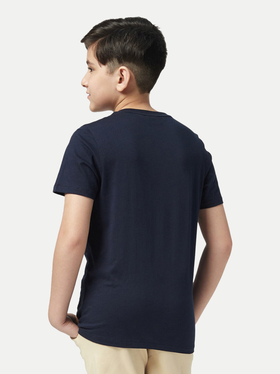 Radprix Boys Navy Crew neck with Pocket T-shirt