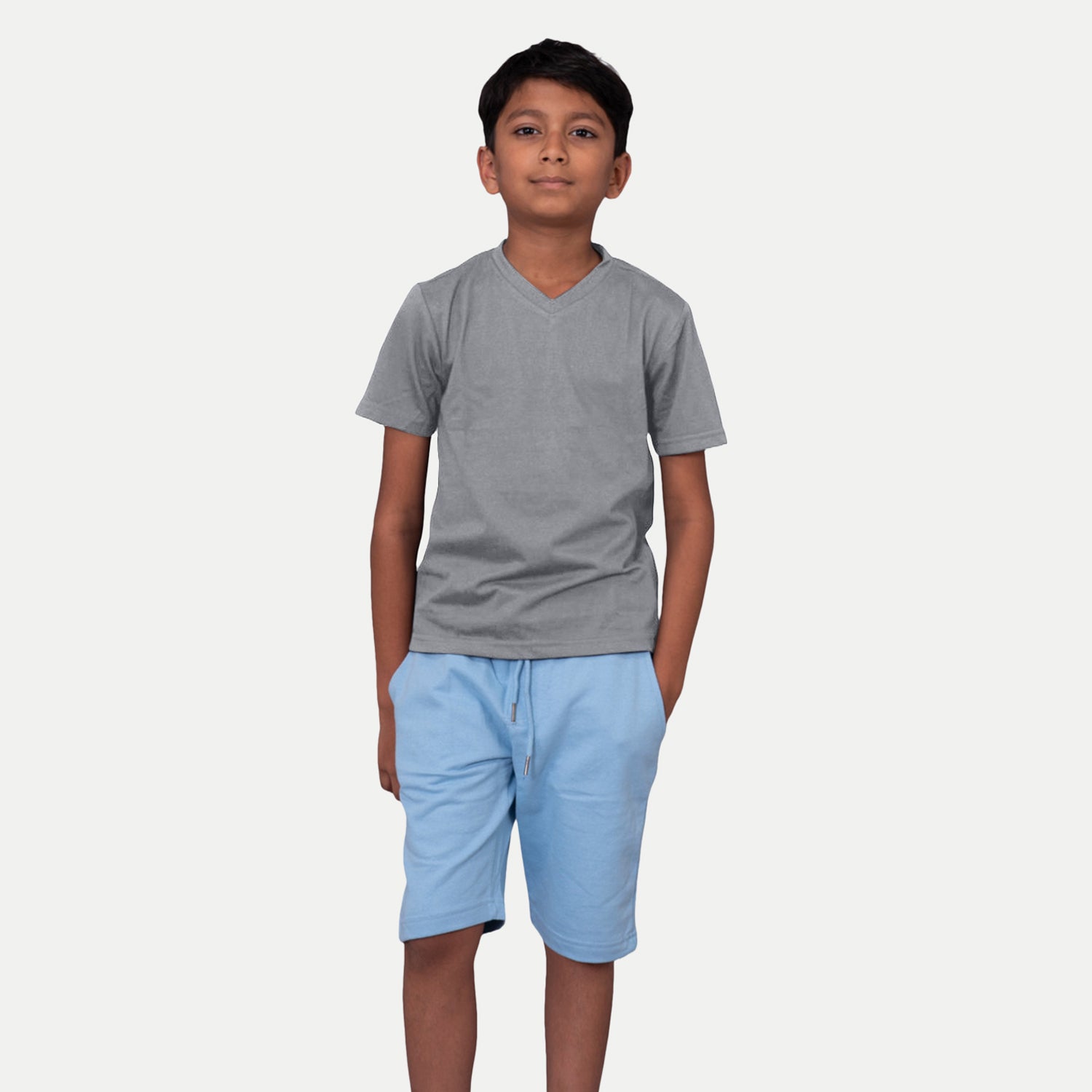 Radprix Boys Grey Melange V neck T-shirt