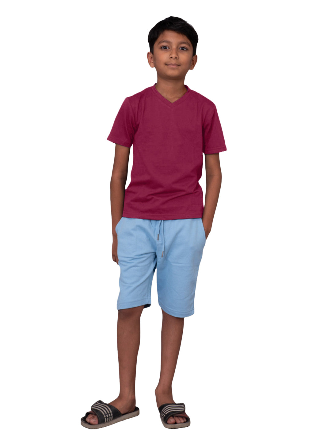 Radprix Boys Maroon V neck T-shirt