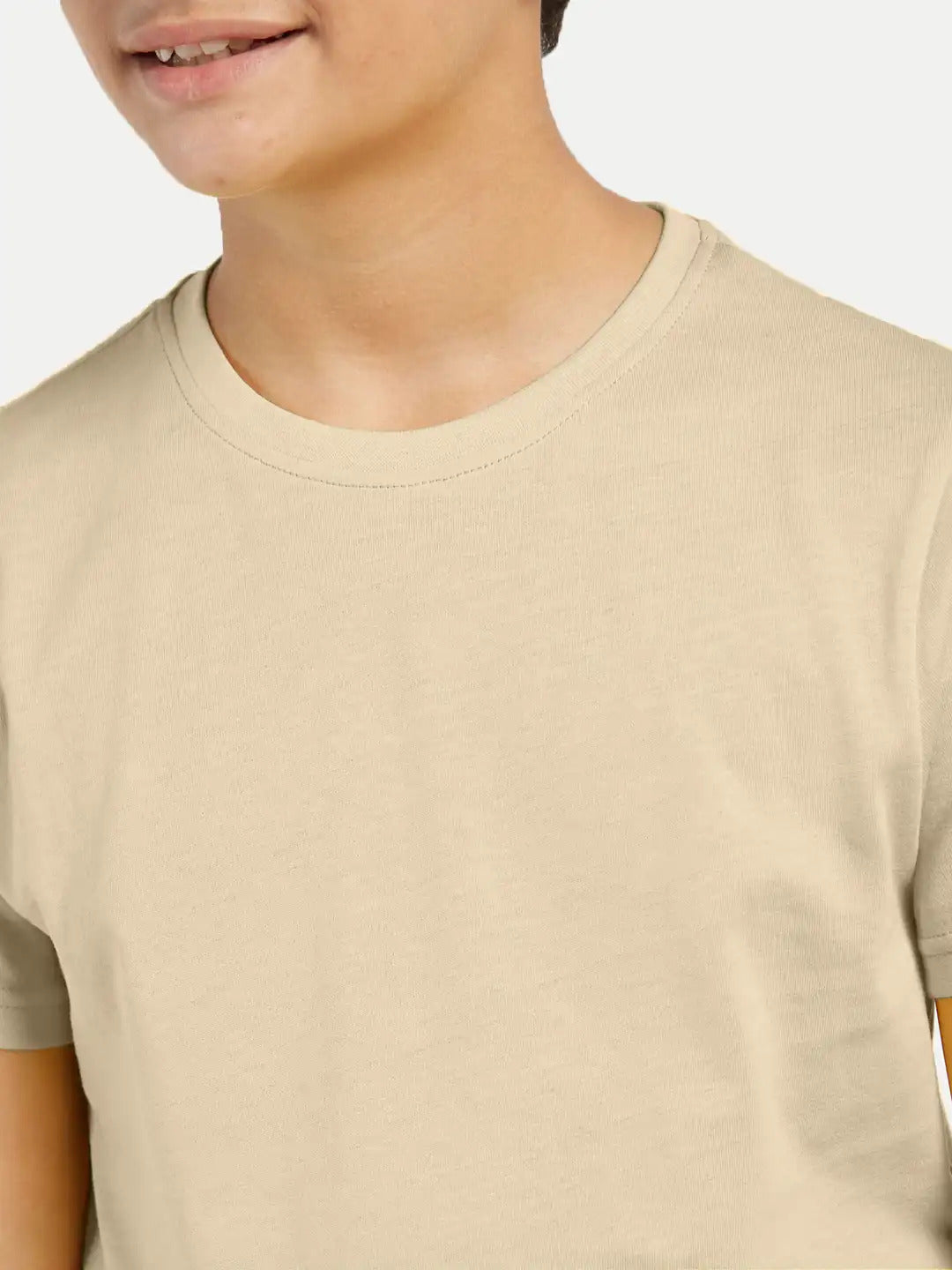 Radprix Boys Beige Crew neck T-shirt