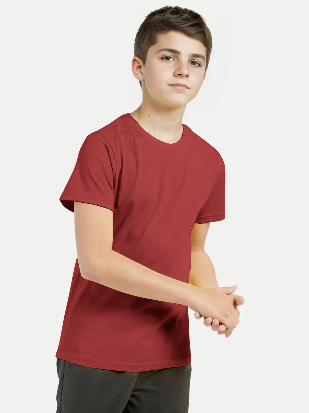 Radprix Boys Red Crew neck T-shirt