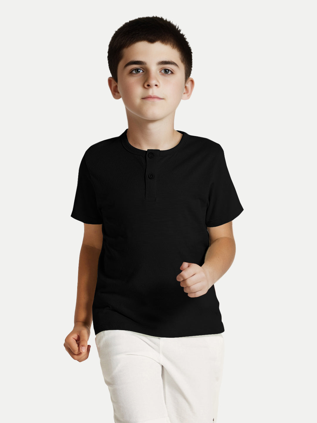 Radprix Boys Black Henley neck T-shirt