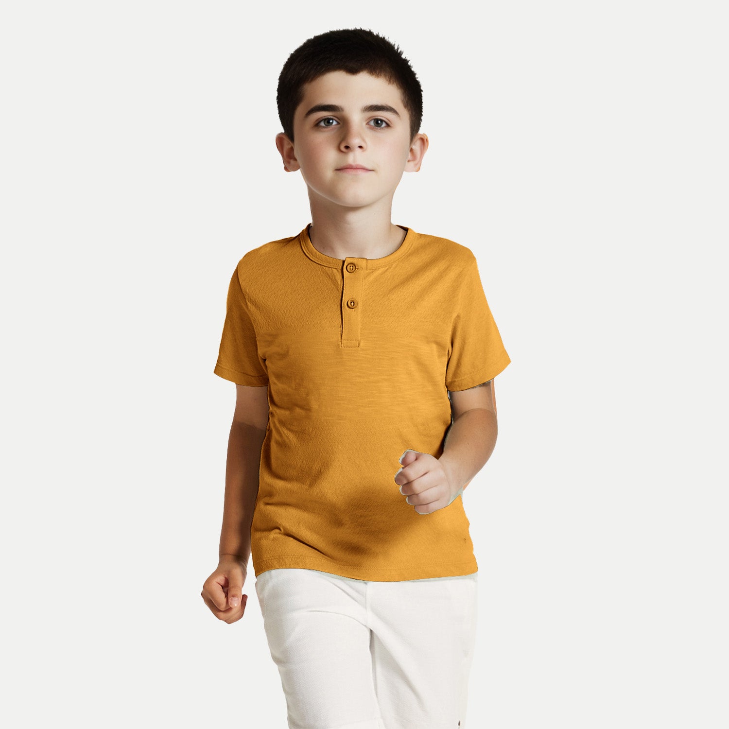 Radprix Boys Mustard Henley neck T-shirt