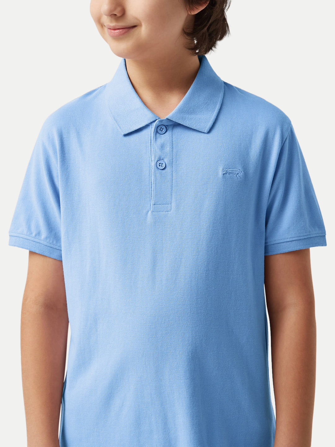 Radprix Kid Boys sky blue Plain Polo T-shirt