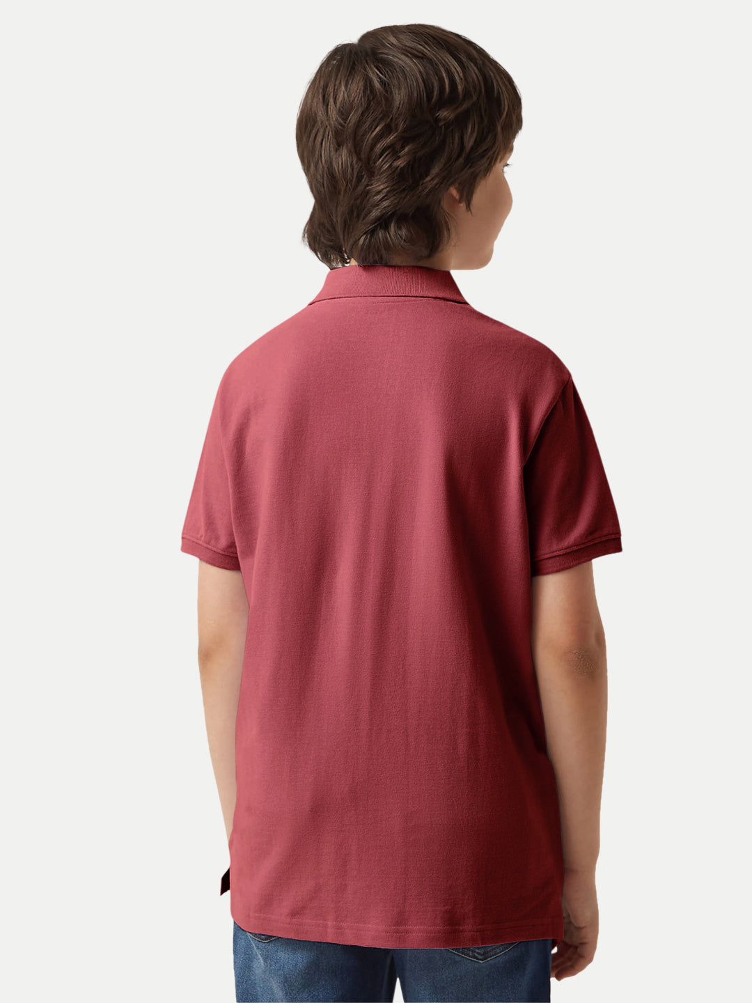 Radprix Kid Boys Maroon Plain Polo T-shirt