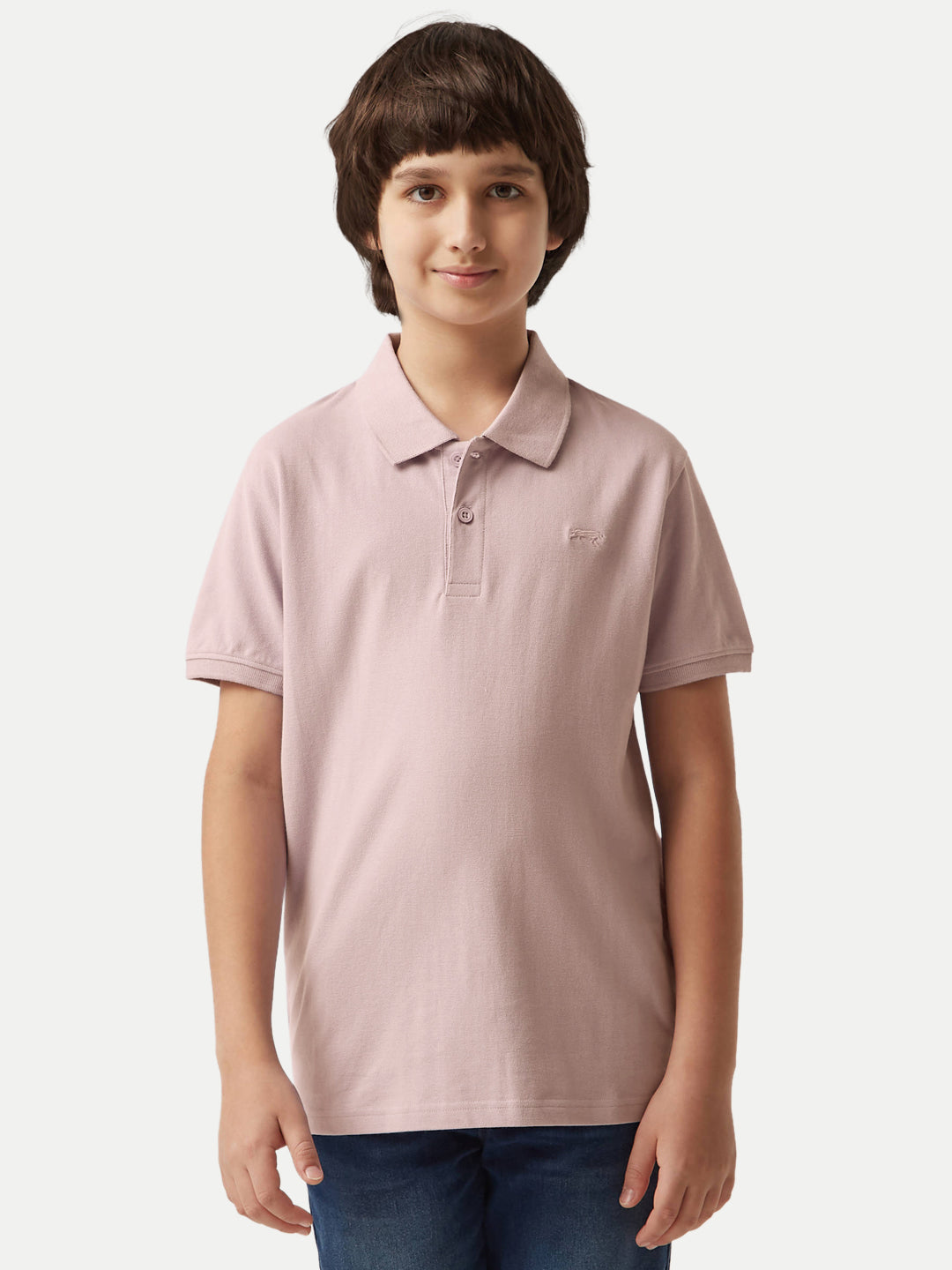 Radprix Kid Boys Pink Plain Polo T-shirt