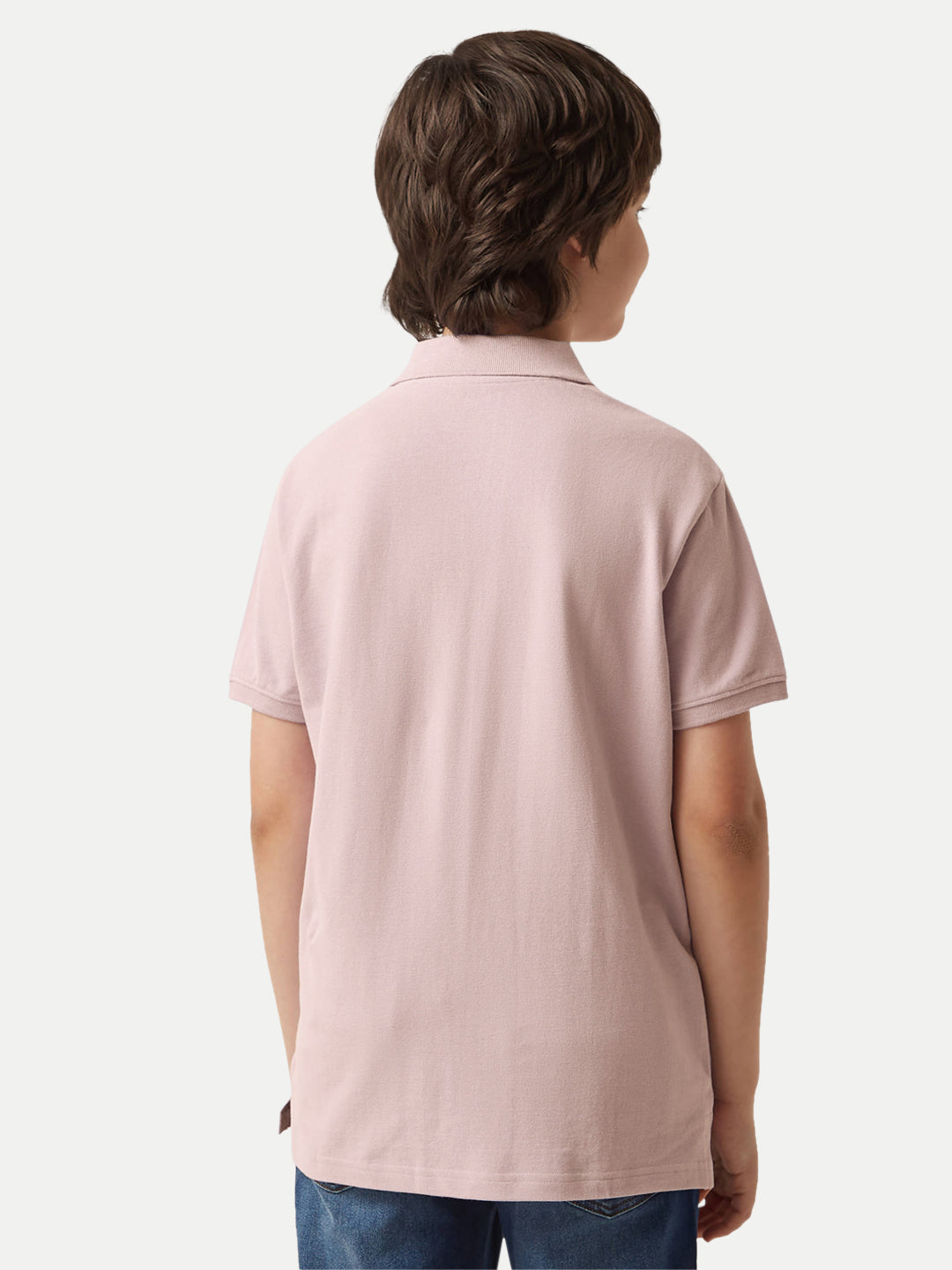 Radprix Kid Boys Pink Plain Polo T-shirt