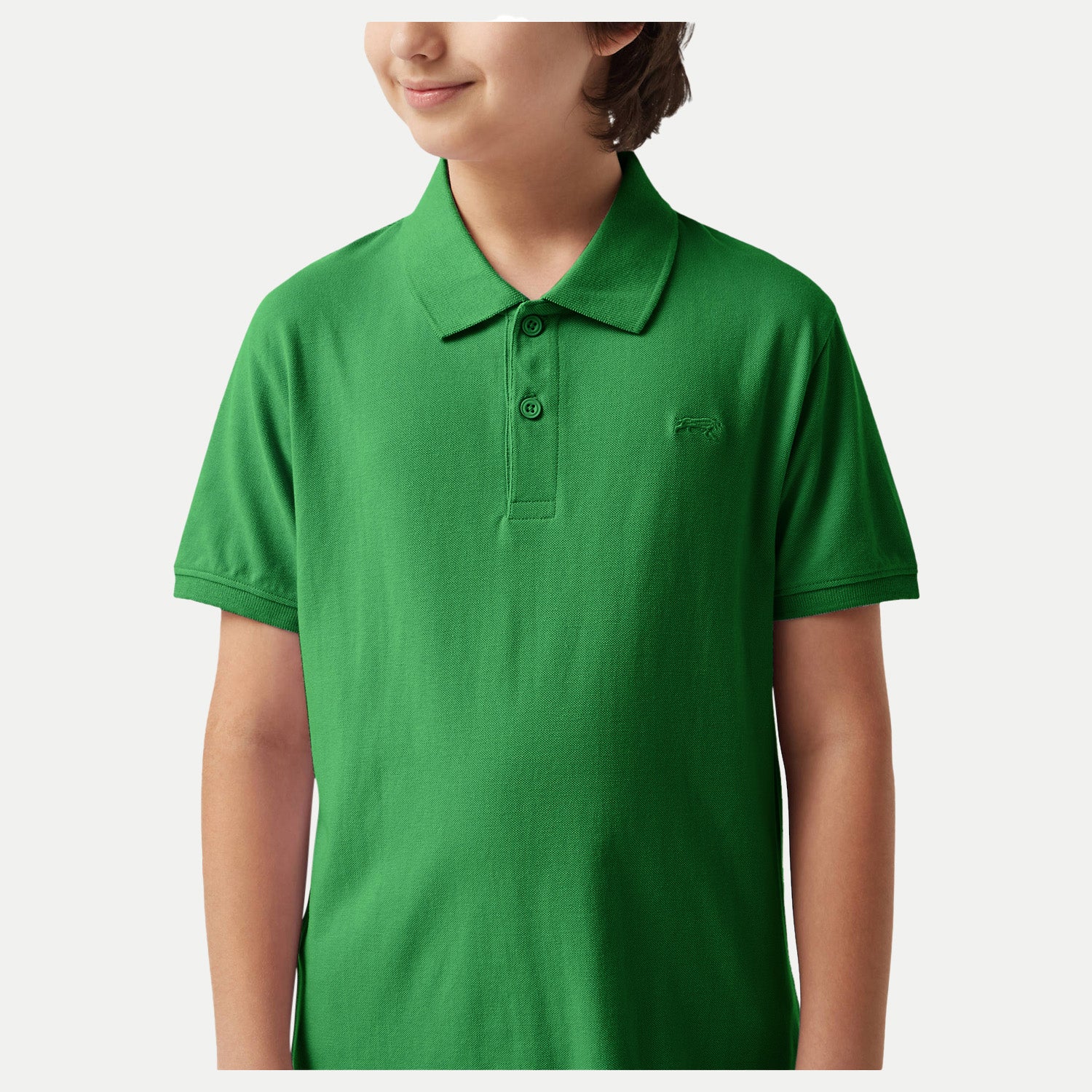 Radprix Kid Boys pea green Plain Polo T-shirt