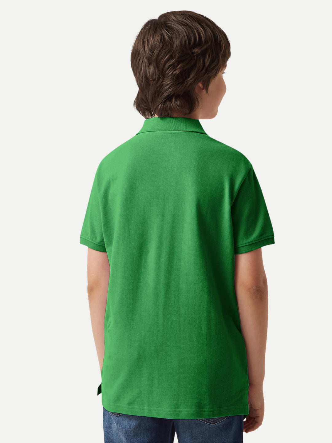 Radprix Kid Boys pea green Plain Polo T-shirt