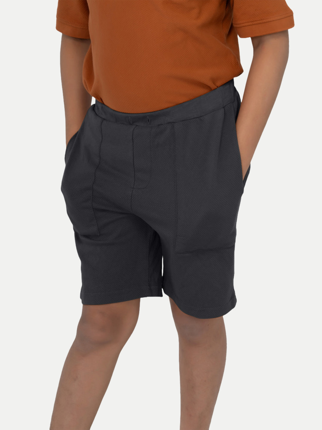 Radprix Boys Solid Black Cotton Shorts