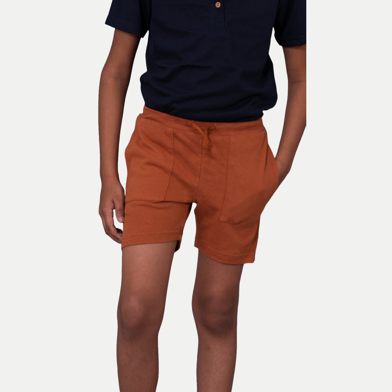 Radprix Boys Solid Rust Cotton Shorts