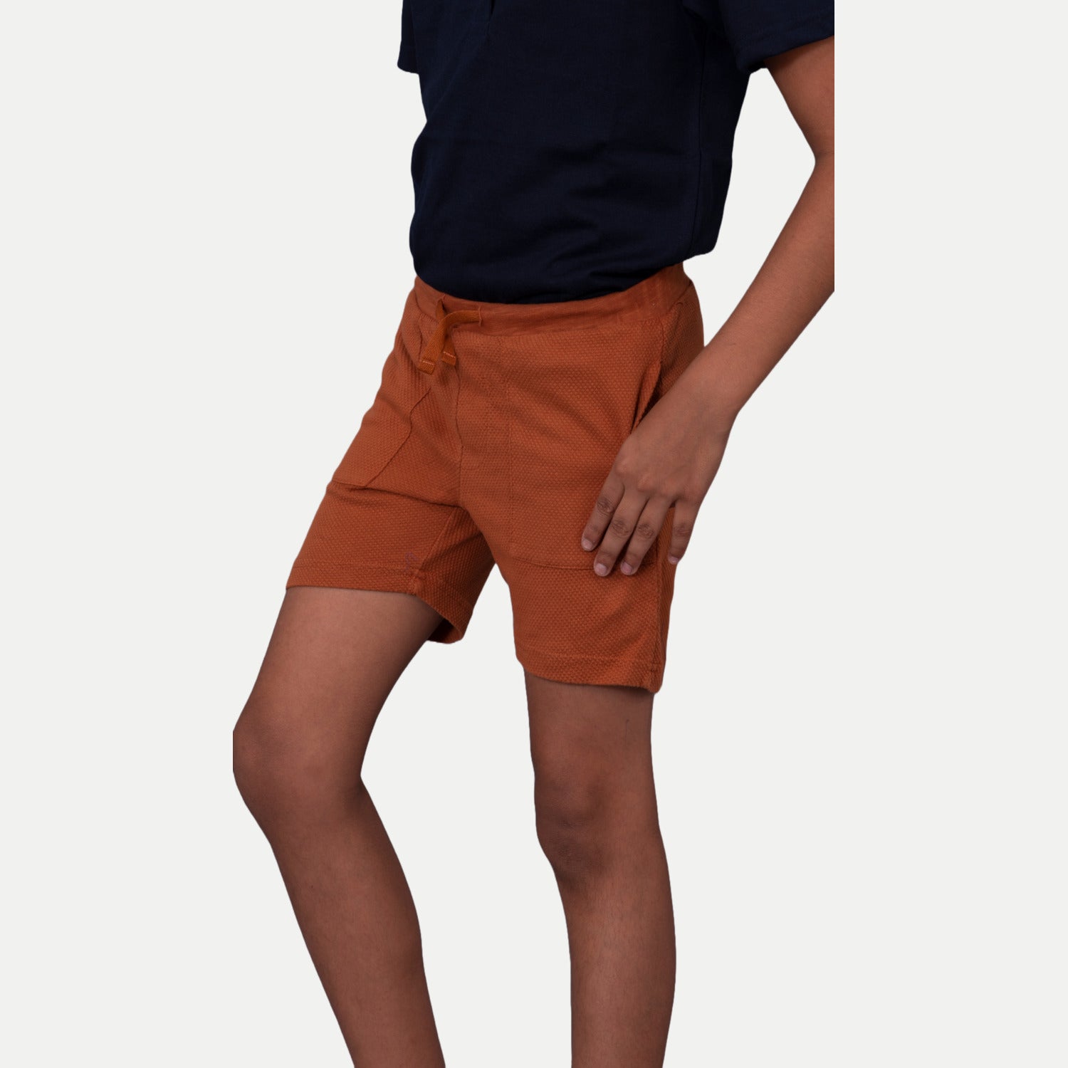 Radprix Boys Solid Rust Cotton Shorts