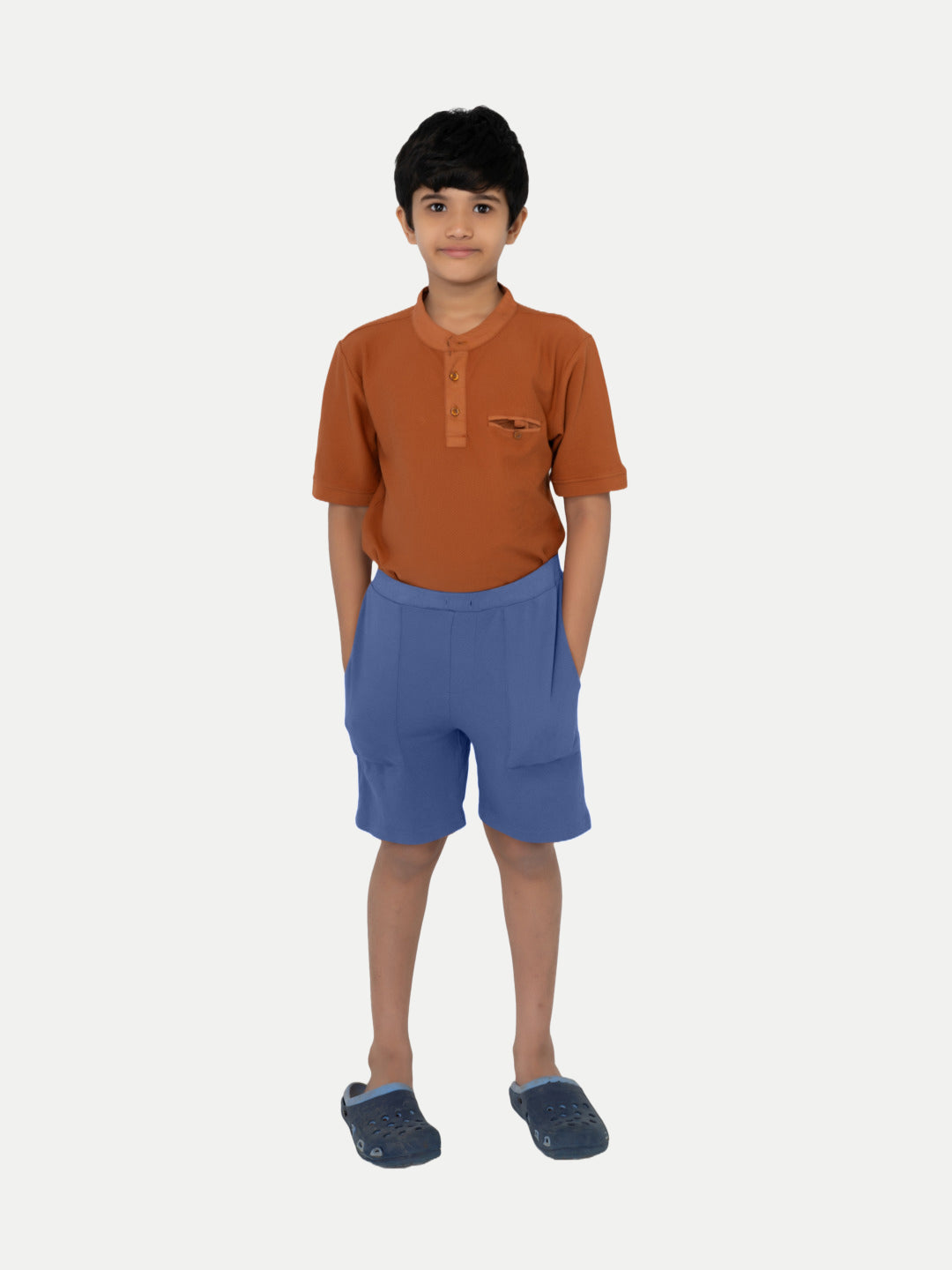 Radprix Boys Solid Purple Cotton Shorts