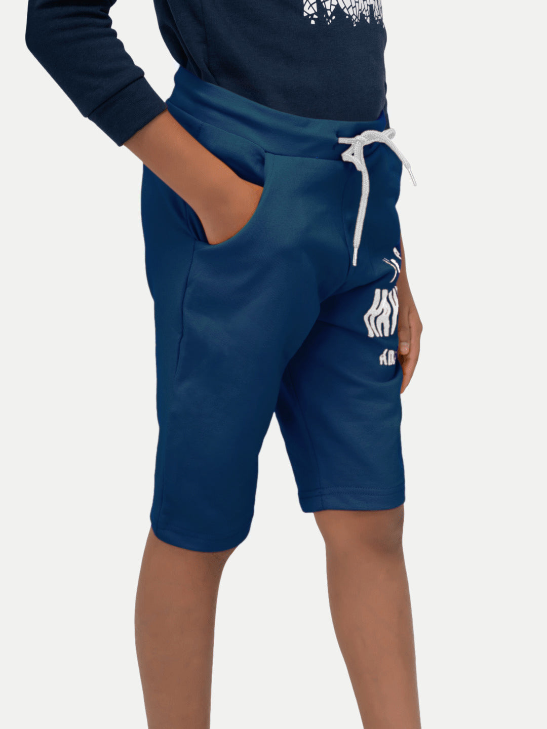 Radprix Boys Teal Blue Printed Shorts