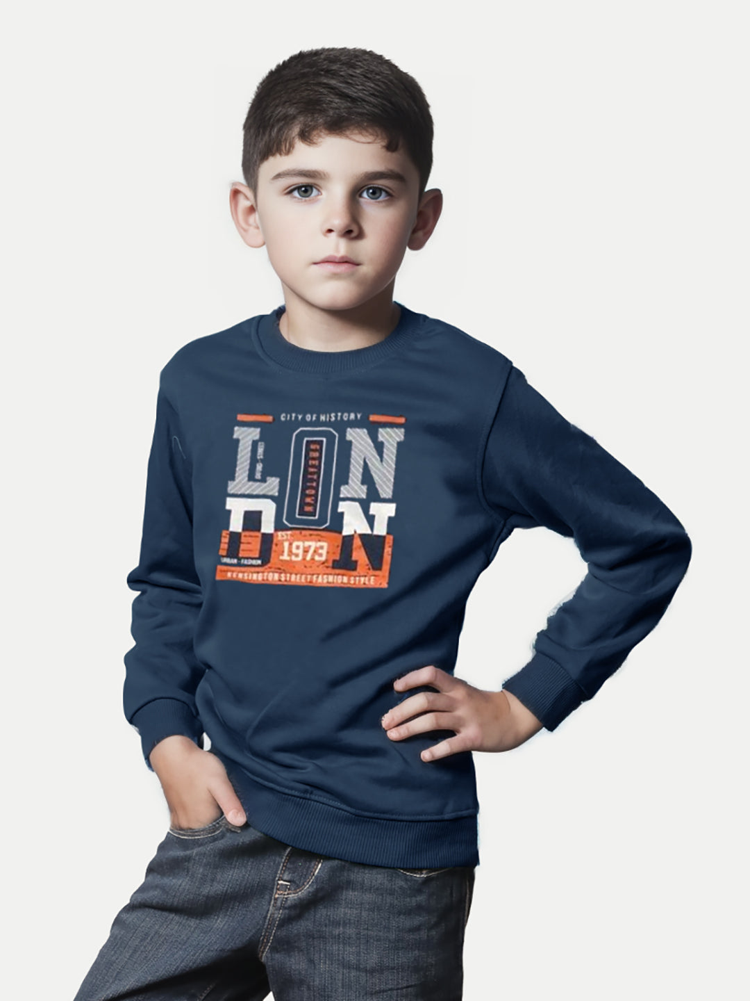 Radprix Boys Dark blue London Printed Sweatshirt