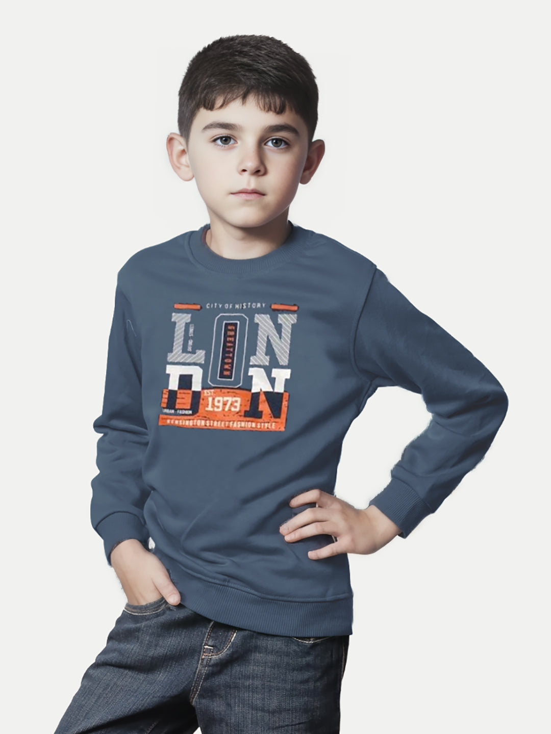 Radprix Boys Navy London Printed Sweatshirt