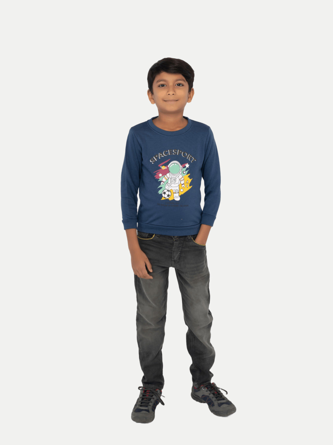 Radprix Boys Navy Printed Sweatshirt