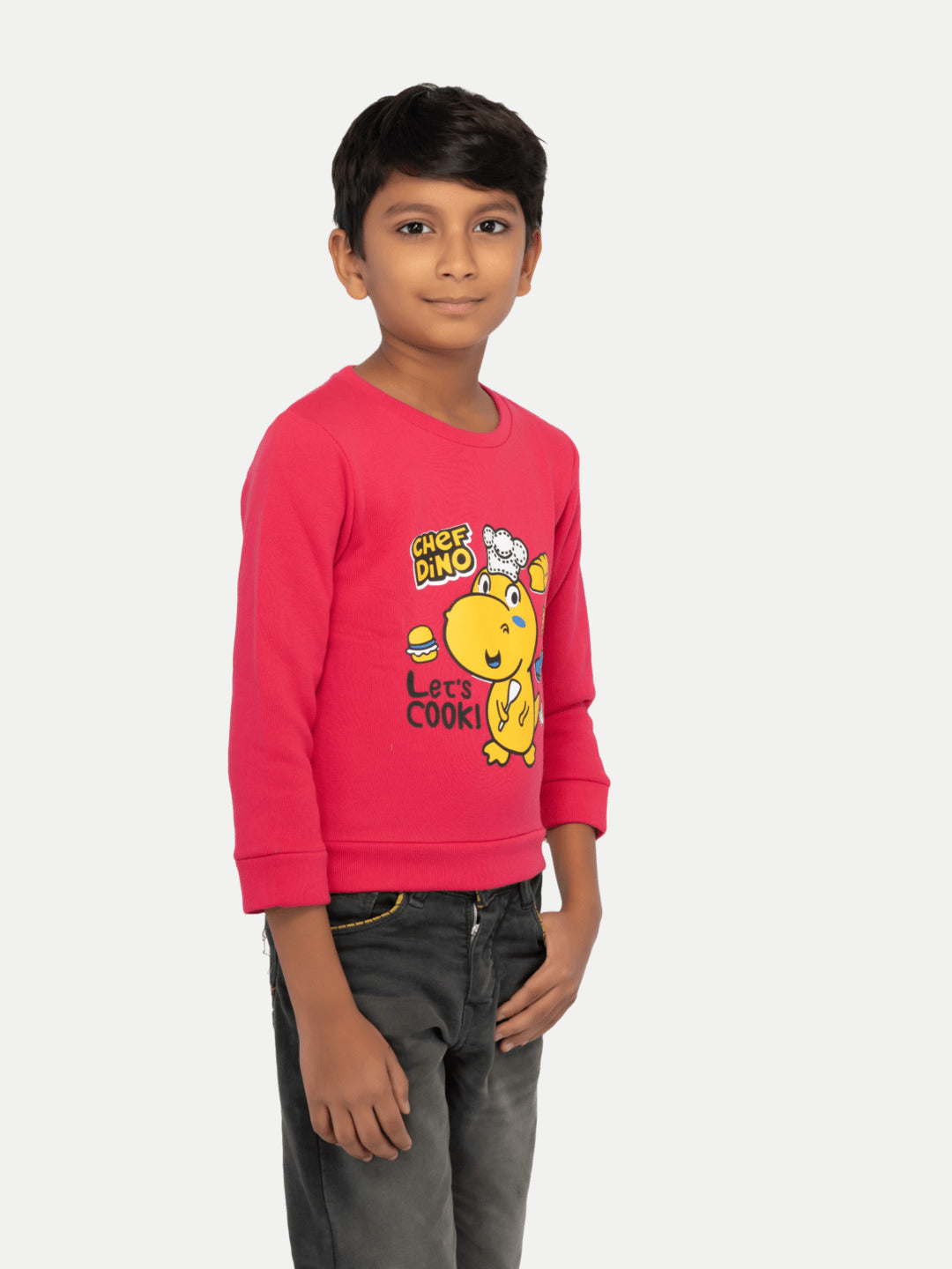 Radprix Boys Dark Pink Printed Sweatshirt