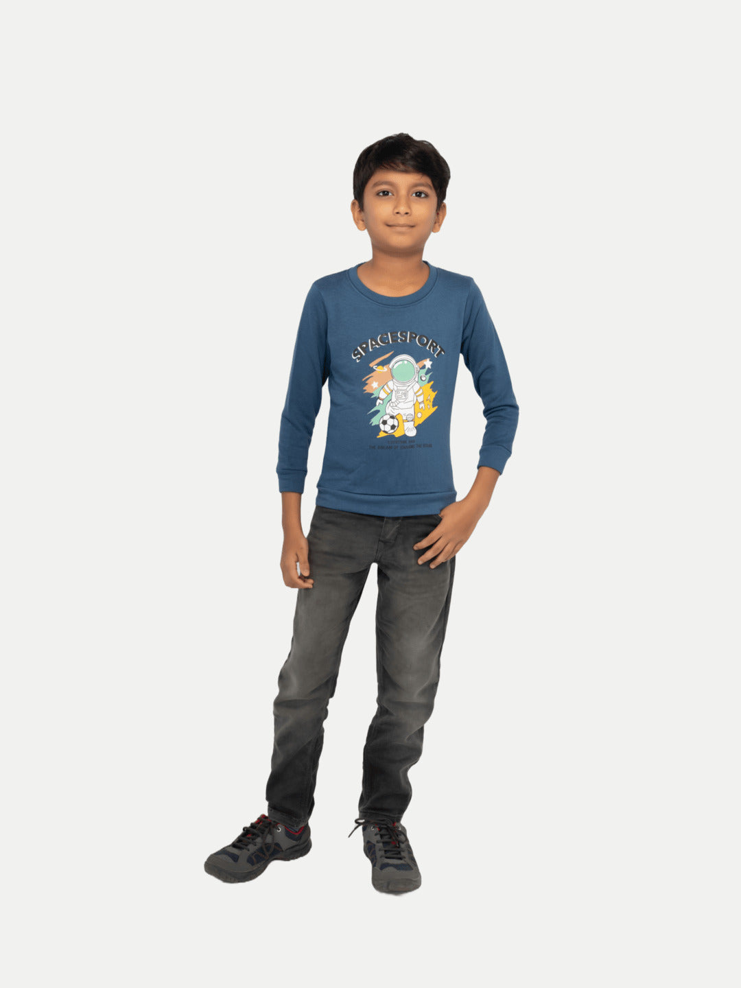 Radprix Boys Dark Teal Printed Sweatshirt