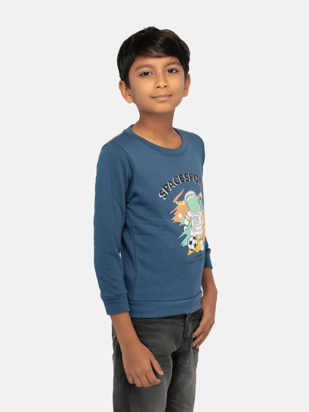 Radprix Boys Dark Teal Printed Sweatshirt