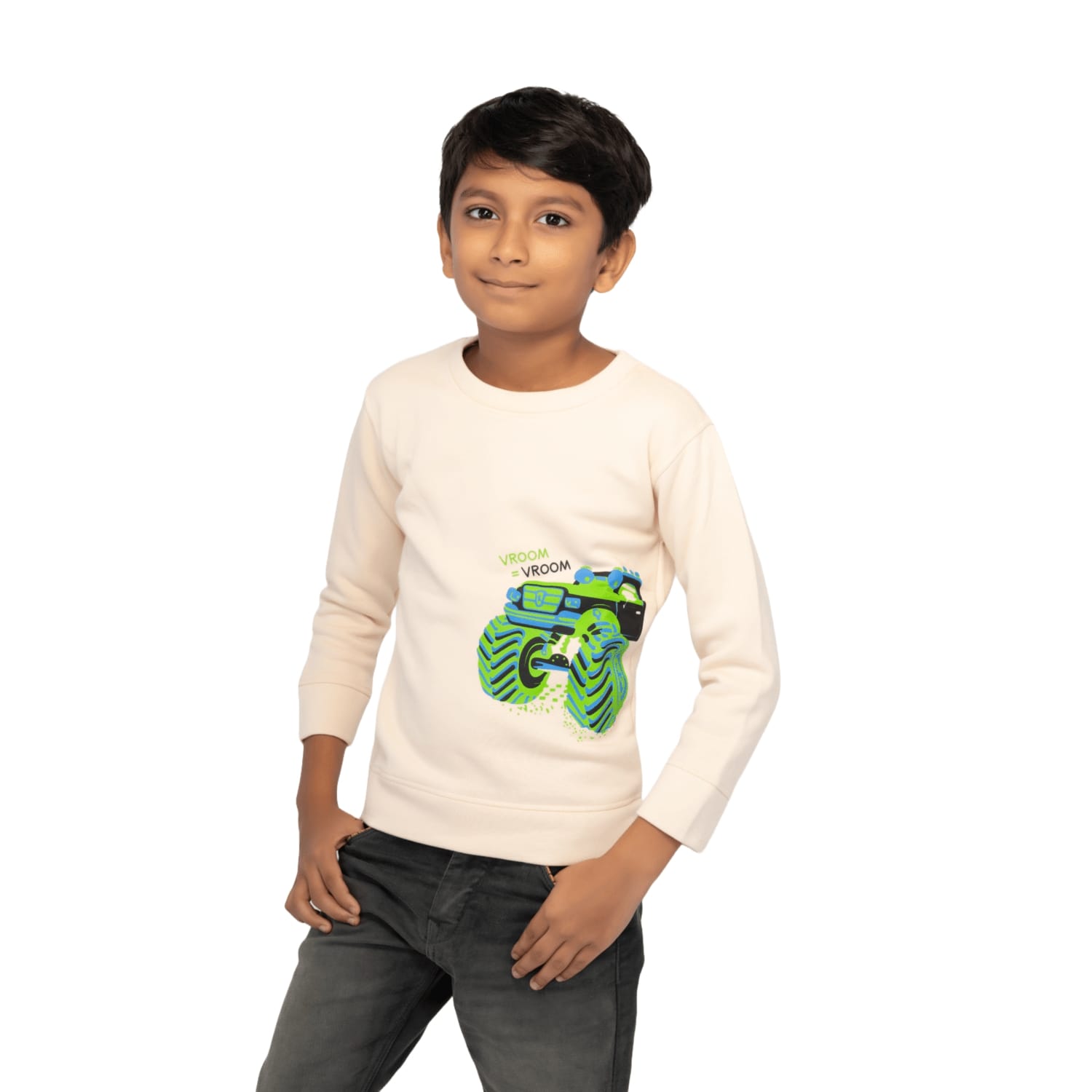 Radprix Boys Beige Printed Sweatshirt