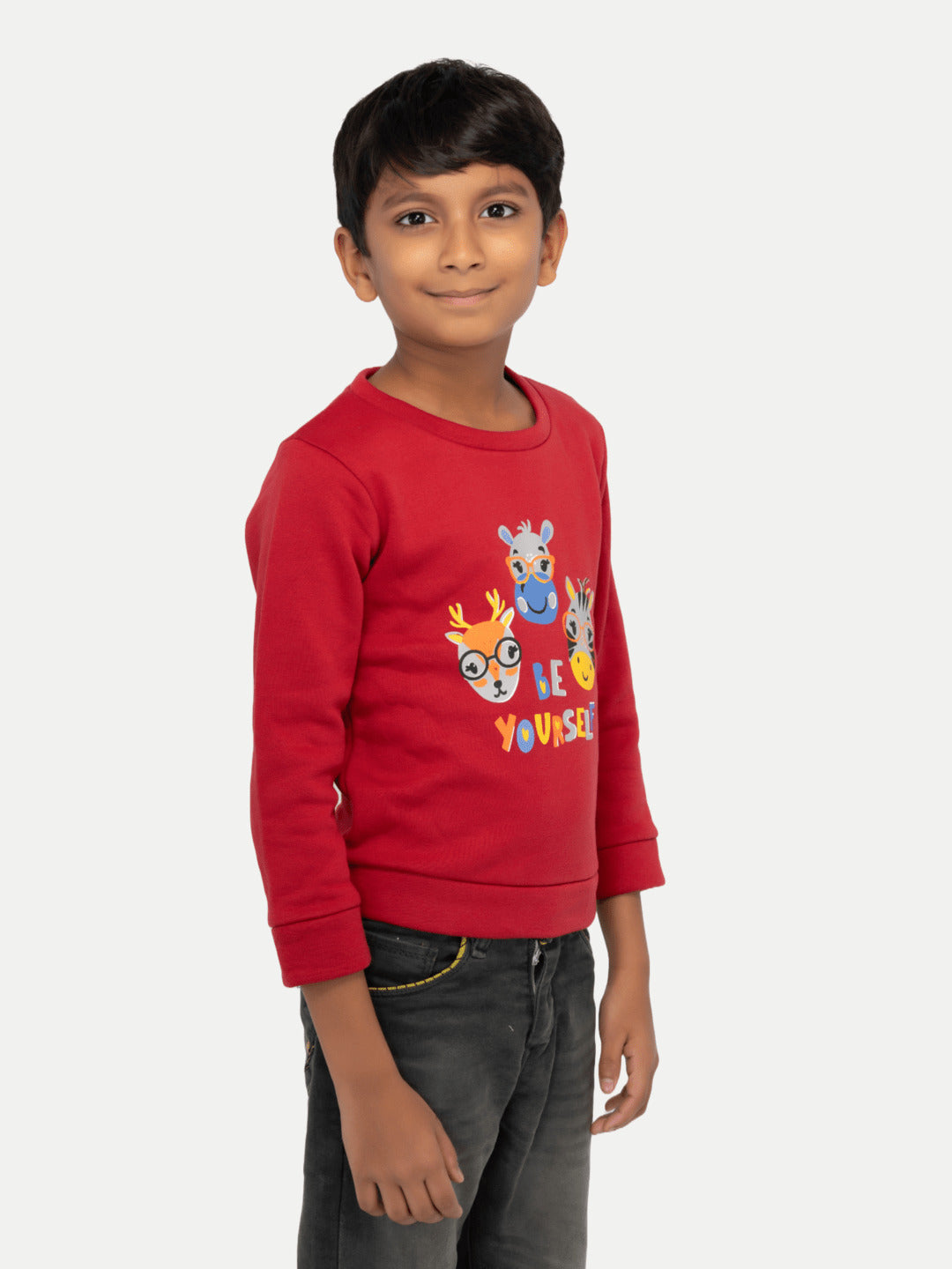 Radprix Kid Boys Red Printed Sweatshirt