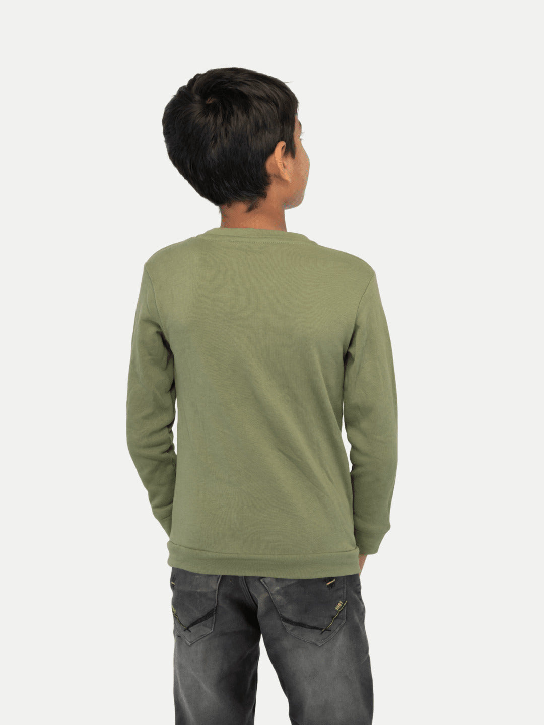 Radprix Kid Boys Sage Green Printed Sweatshirt