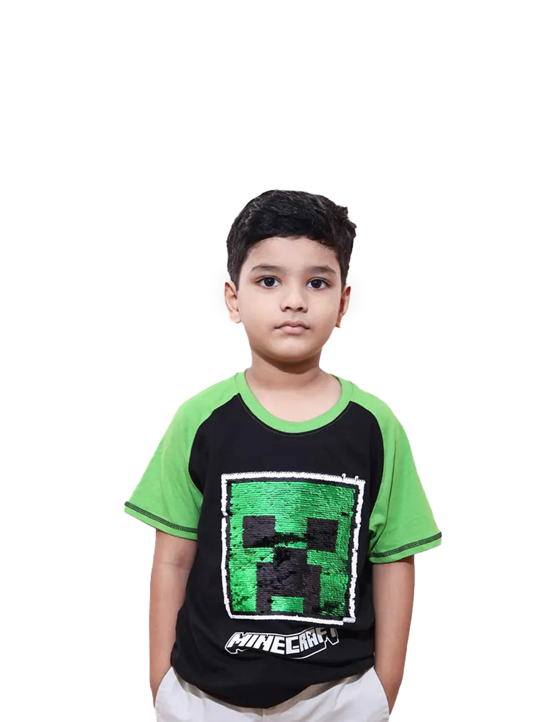 Radprix Kids Boys Black Sequence Embroidery T-shirt