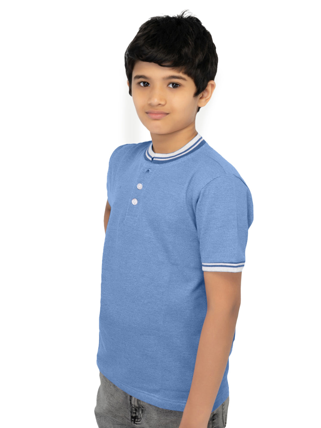 Radprix Boys Sky Blue Contrast Melange T-shirt