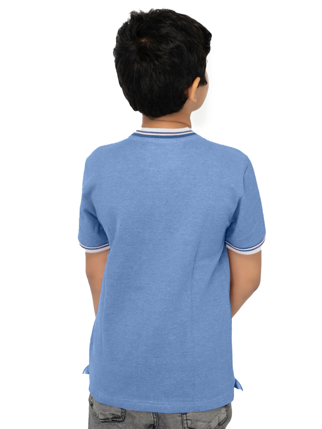 Radprix Boys Sky Blue Contrast Melange T-shirt