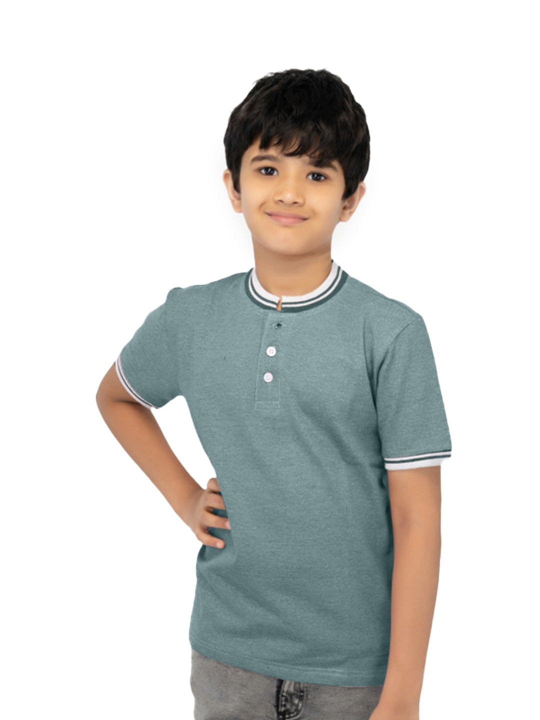 Radprix Boys Mint Green Contrast Melange T-shirt