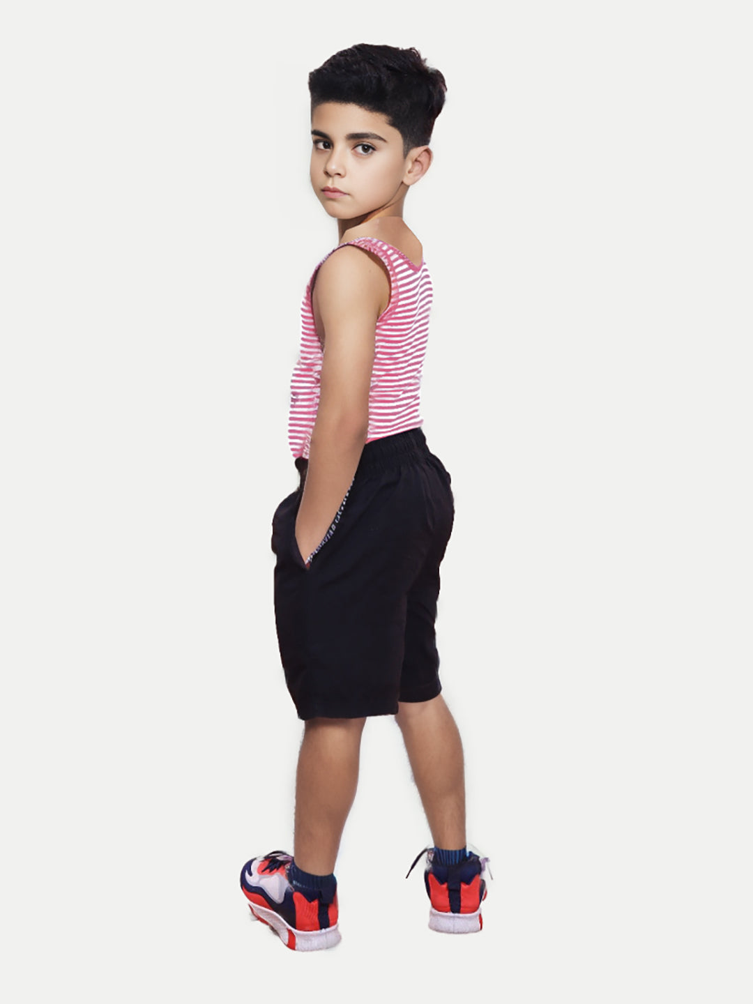 Radprix Kids Boys Striped TankTops - Pink Colour