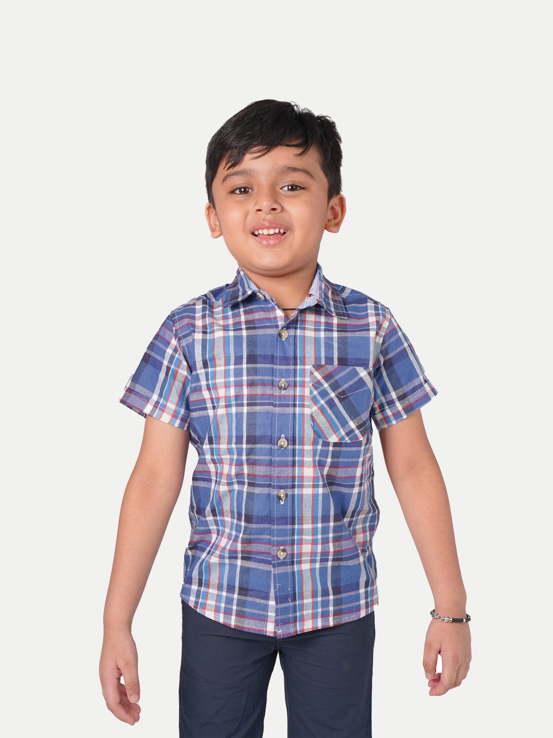 Radprix Kid Boys Blue Multi-checked Shirt