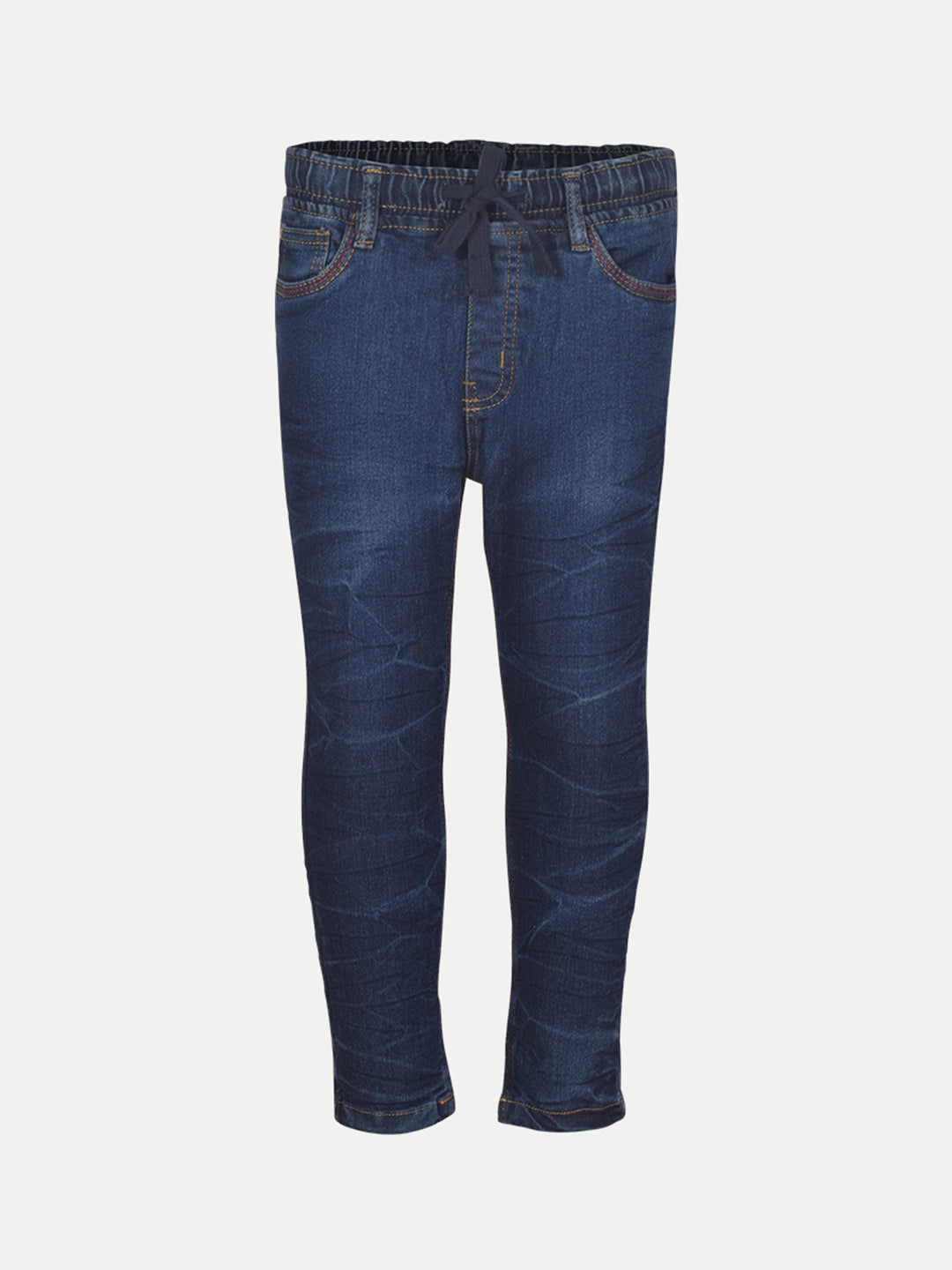 Radprix Kids Boys Indigo Blue Acid Washed Denim Pant