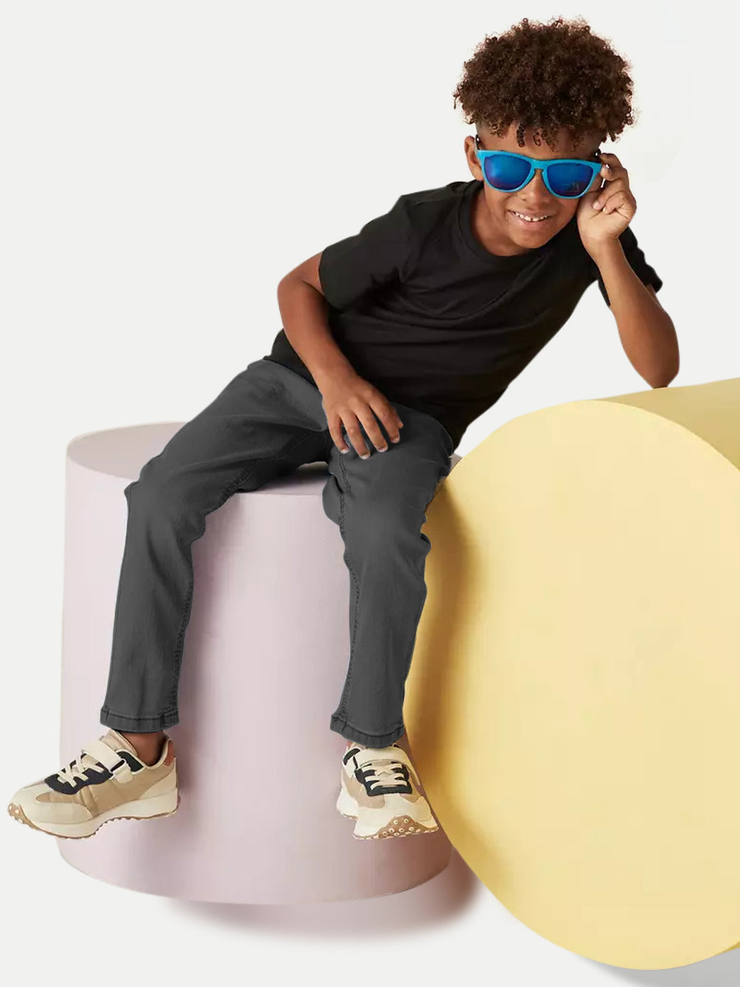 Radprix Kids Boys Slim Fit Charcoal Denim Pants