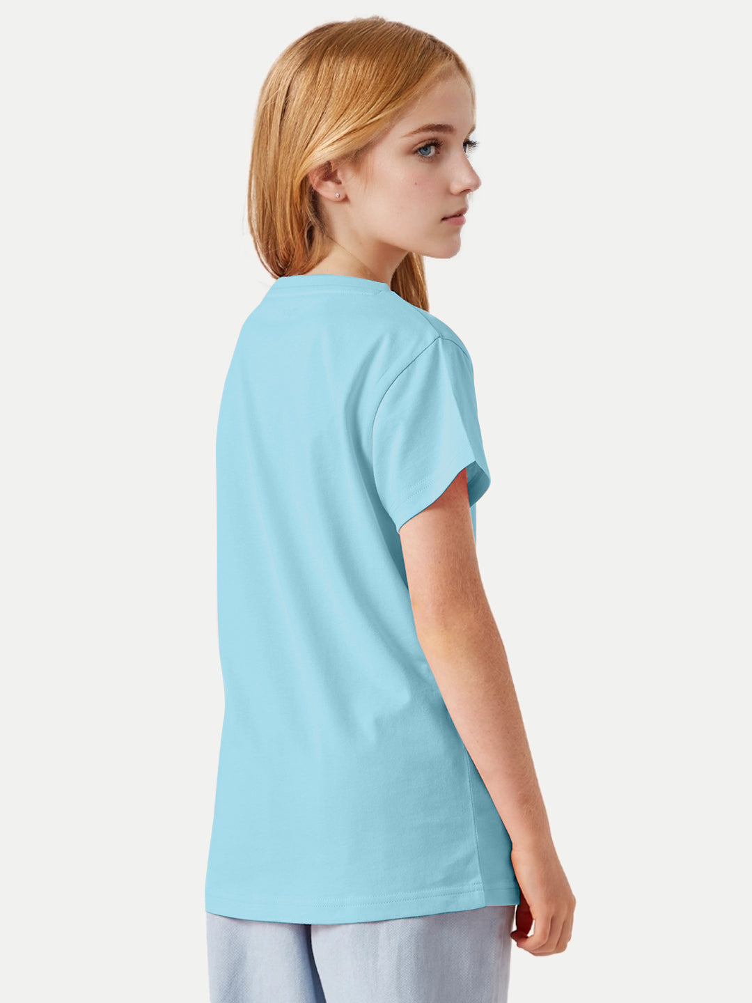 Radprix Girls sky Round Crew neck T-shirt