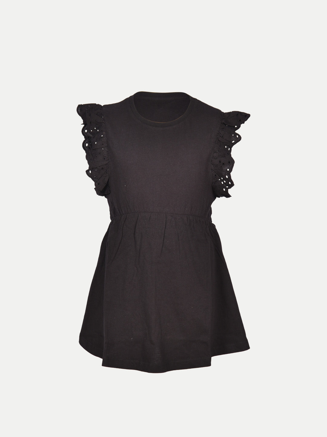 Radprix Kid Girls Black Solid with Lace Dress