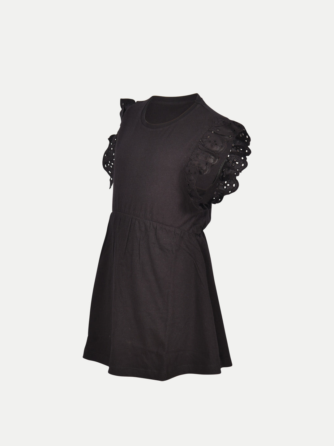 Radprix Kid Girls Black Solid with Lace Dress