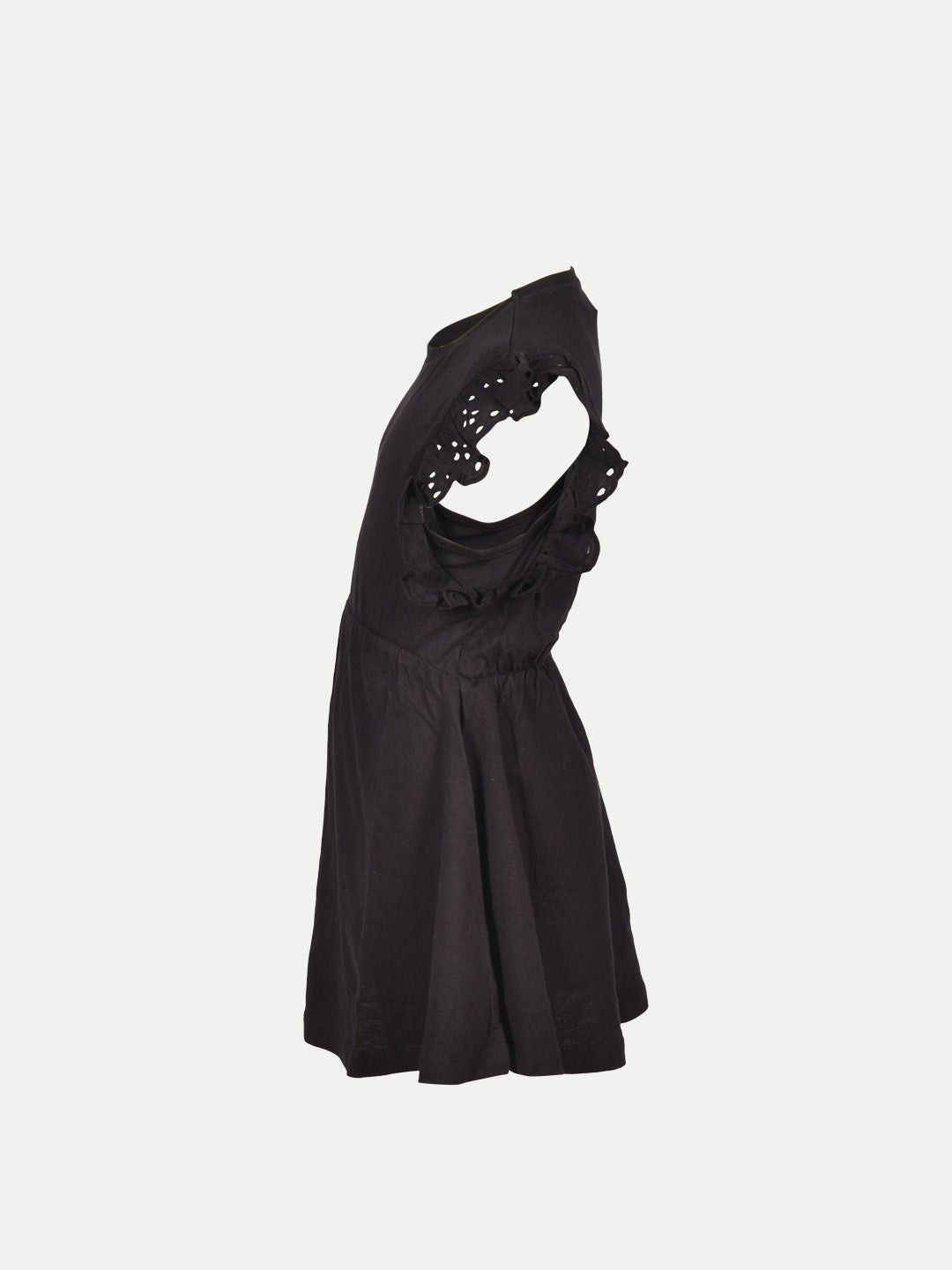 Radprix Kid Girls Black Solid with Lace Dress