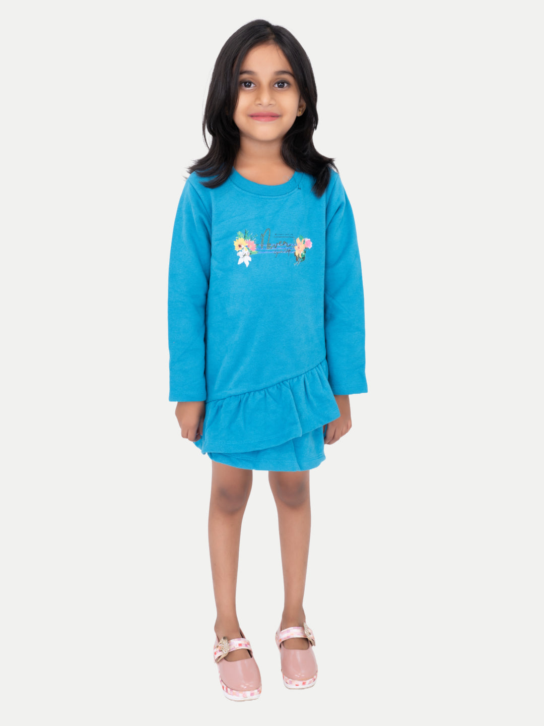 Radprix Kid Girls Blue Printed Sweat Frock