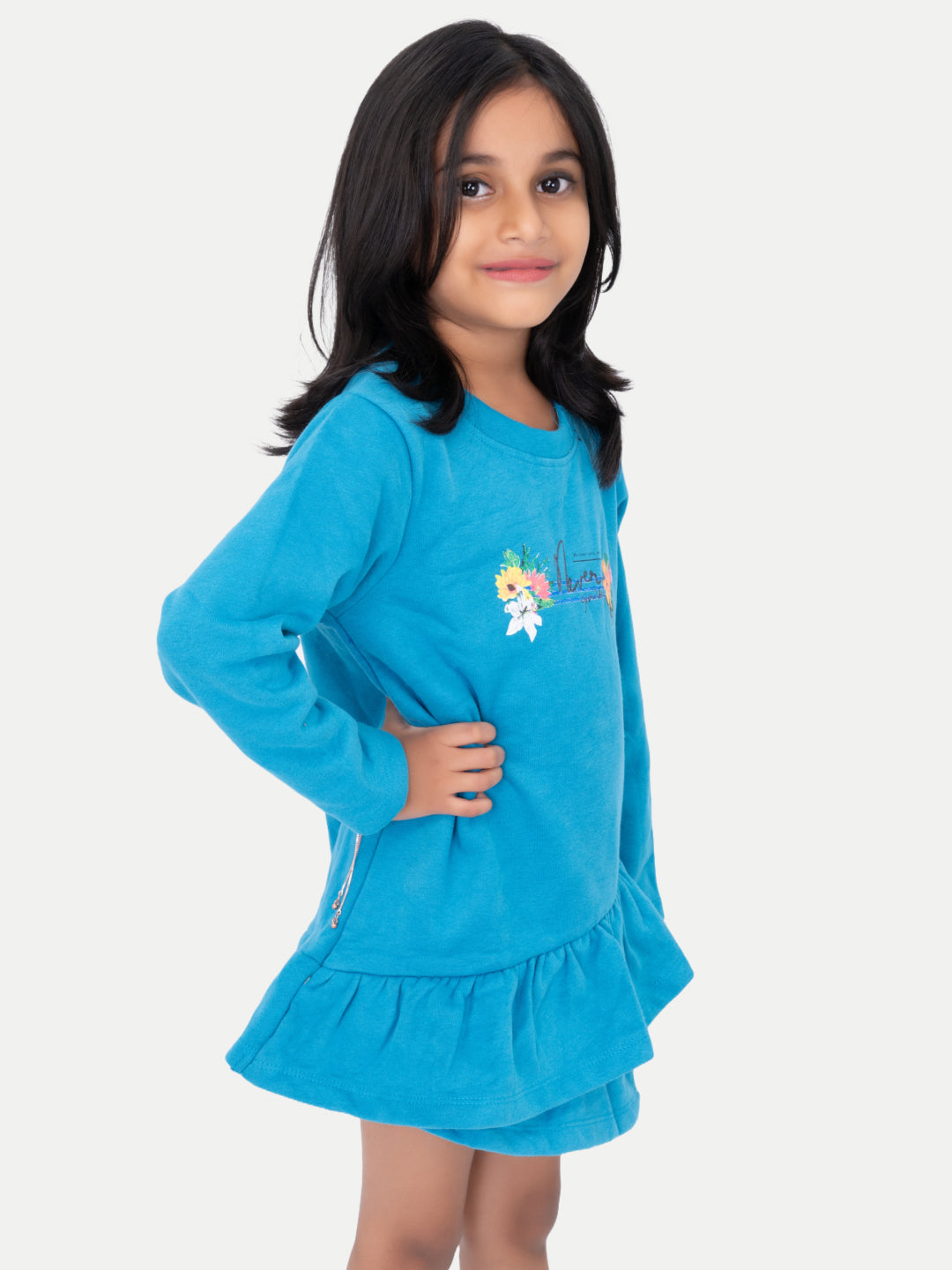 Radprix Kid Girls Blue Printed Sweat Frock