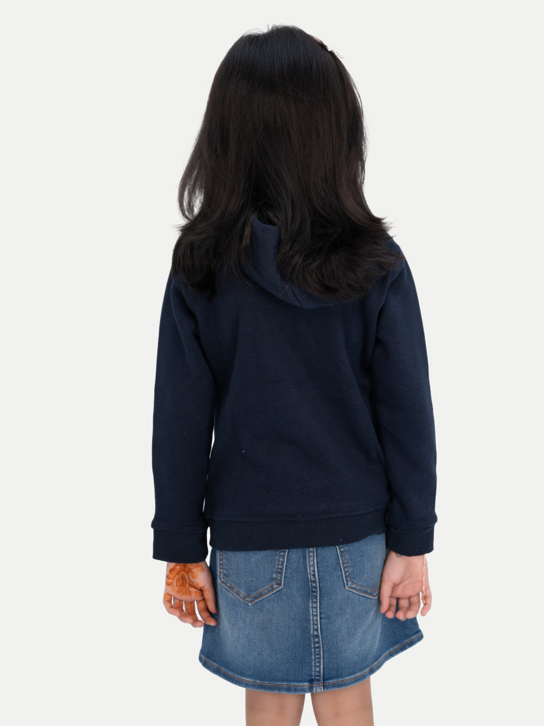 Radprix Girls Dark Blue Printed Sweat hoodies