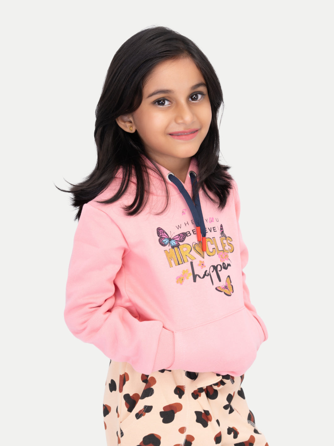 Radprix Kid Girls Pink Printed Sweat Hoodie