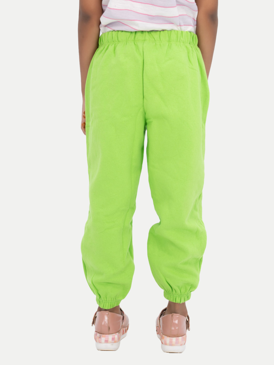 Radprix Kid Girls Light Green Printed Joggers